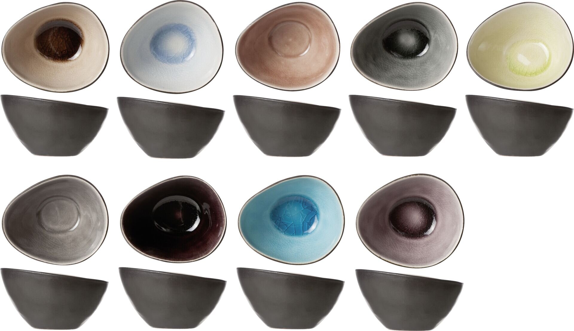 Steinzeugserie "Fun" Schale farbig sortiert