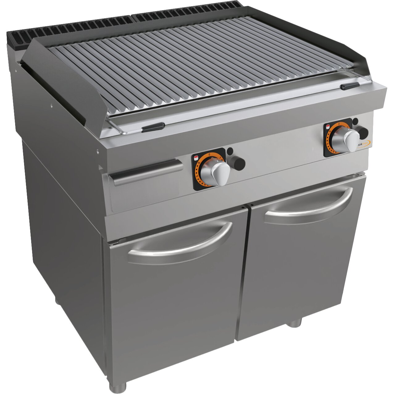 Gas-Lavasteingrill, 2 Zonen, mit Unterbau mit Türen